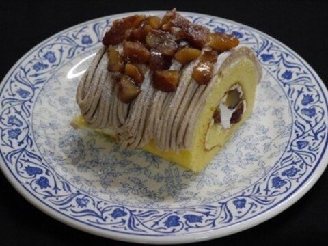 卵１個分の配合で✩ミニロールケーキ和栗のモンブラン